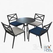 Table and chairs Janus (max, fbx)