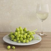 Green grapes and wine