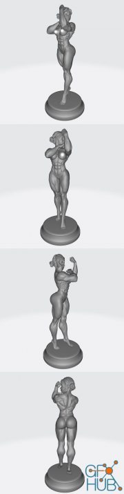 Female Body Builder w-Base – 3D Print