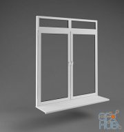 White metal-plastic window with window sill