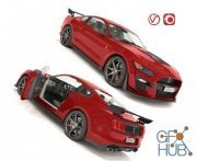 Ford Mustang Shelby GT500 2020 with HQ Interior (Vray, Corona)