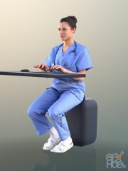 Diana sitting doctor 3d scan