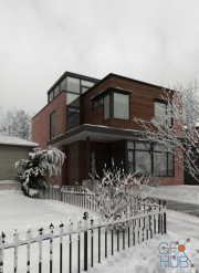 Modern Snow View Villa Building Exterior