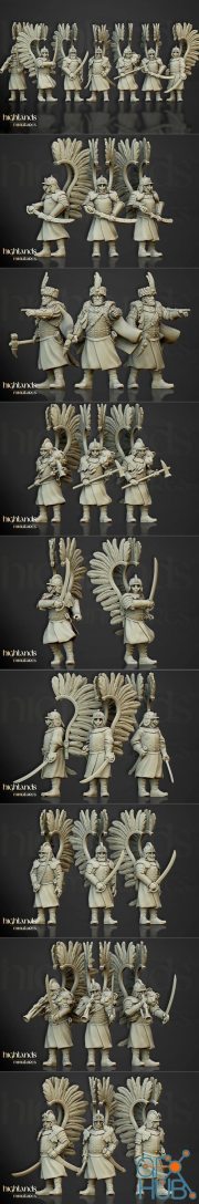 Winged Hussars on foot – 3D Print