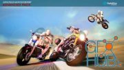 Unreal Engine – Ridable MotorBikes: Multiplayer Advanced Pack - 3 Bikes - damage & animations