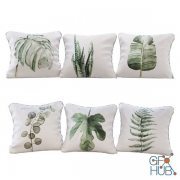 Set of 6 pillows with Urban Botanic 01 print