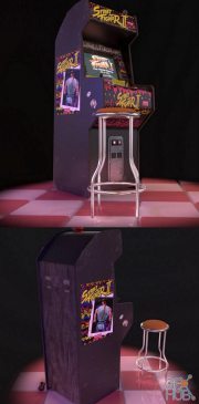 Street Fighter II Arcade Cabinet PBR