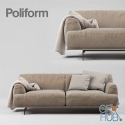 Sofa by Poliform with pillow and plaid