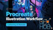 Wingfox – Procreate Illustration Workflow – Gathering of Monster