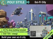 Unity Asset – POLY STYLE – Sci-Fi City Customizable Pack