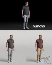 Humano Man standing and looking 0519 (Vray, Corona)