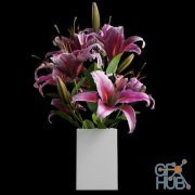 Bouquet of pink lilies