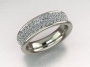 White metal ring with diamonds