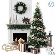 Christmas Decorative set with fireplace