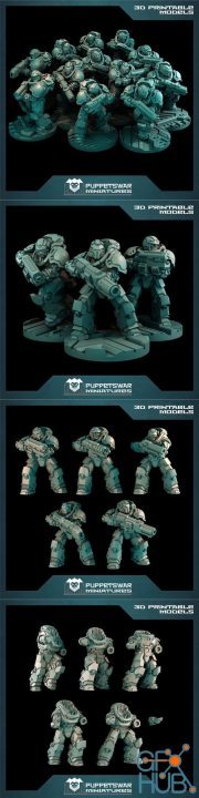 Puppetswar Miniatures - Prime Gunners – 3D Print