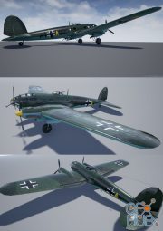 Heinkel 111 VR AR low-poly (PBR)