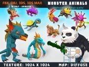 Cubebrush – Low Poly Monster Cartoon Collection 05 Animated