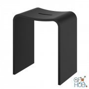 Black Stone Shower Stool by Decor Walther