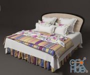 Provence style bed with pillow