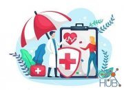Health insurance and shopping online illustration concept (EPS)