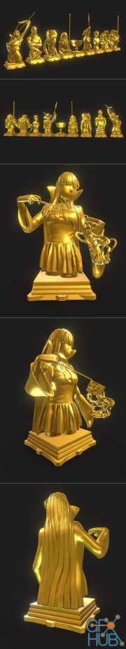 Fate-Zero 9 Classes Chess Set and Fate Grand Order Moon Cancer Class Chess Piece – 3D Print