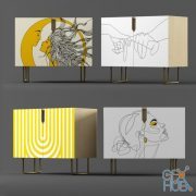 Nightstand set 01 Yellow art