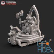 Dwarf High King Sitting on Throne – 3D Print