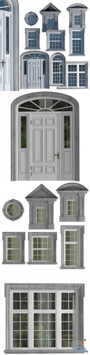 British classical style windows and doors set