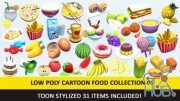 CGTrader – Toy Toon Cute Food Collections Low Poly Pack - 01 AR VR Low-poly 3D model