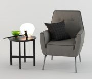 Armchair and round table