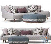 Jay Jeffers Custom Curved Sofa (Vray, Corona)