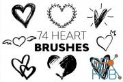 74 Heart Brushes