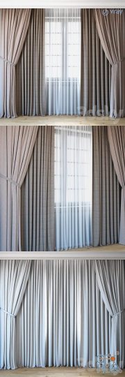 Curtains with tulle set 04