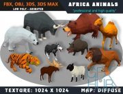 Cubebrush – Animals Africa Cartoon Collection – Animated 02