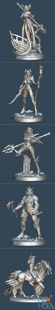Sea Elf - Witch, Warrior Mage, Siren, Corsair, Cavalry – 3D Print