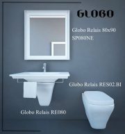 Globo Relais sink, toilet, mirror