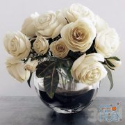 Cream roses in a vase
