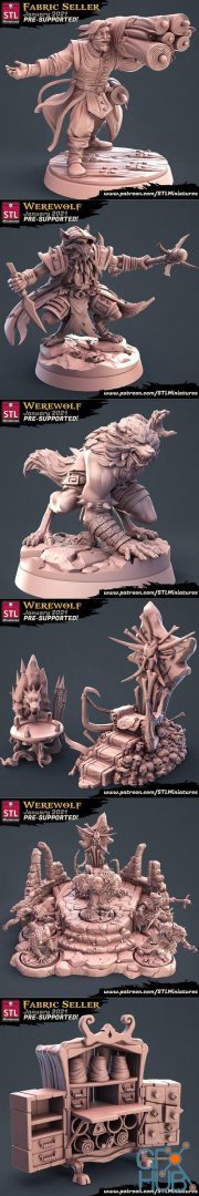 STL Miniatures - Fabric Seller Werewolf January 2021 – 3D Print