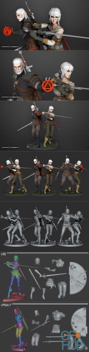 Ciri and Geralt - The Witcher 3 – 3D Print