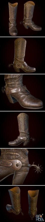 ArtStation – Cowboy boots PBR
