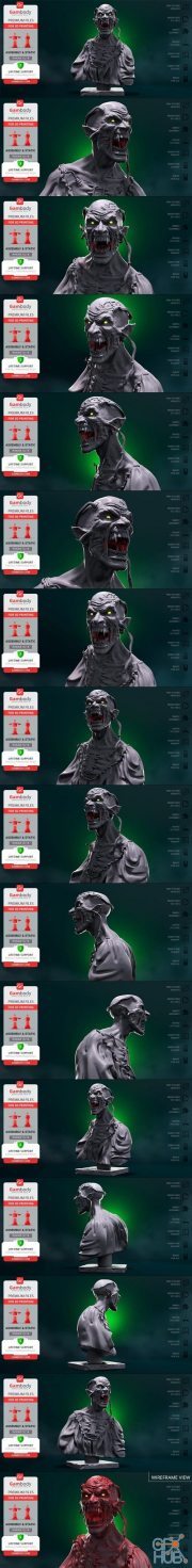Cyberpunk Vampire Bust – 3D Print