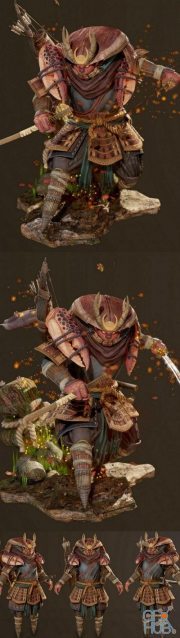 Samurai Crab (max, fbx, obj)