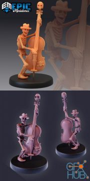 Skeleton Musician Double Bass