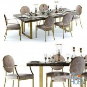 Eichholtz Melchior Table and Scribe Chairs