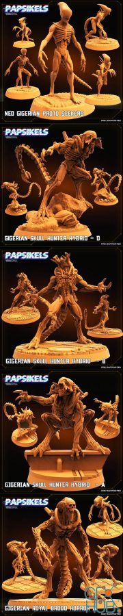 Aliens Papsikels solo models – 3D Print