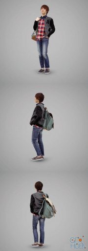Student with a backpack Scanned