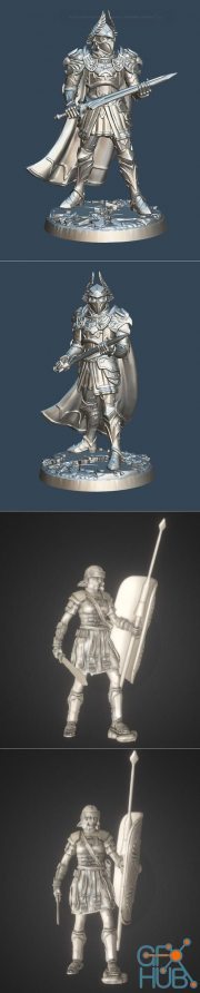 King in full Armor and Livia – 3D Print