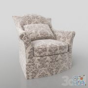 Charlotte Storm Skirted Printed Fabric Swivel Chair