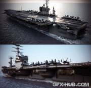 USS Nimitz Aircraft Carrier & USNS Patuxent 3D-Models