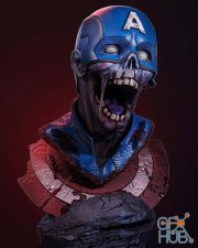 Zombie Captain America Bust – 3D Print